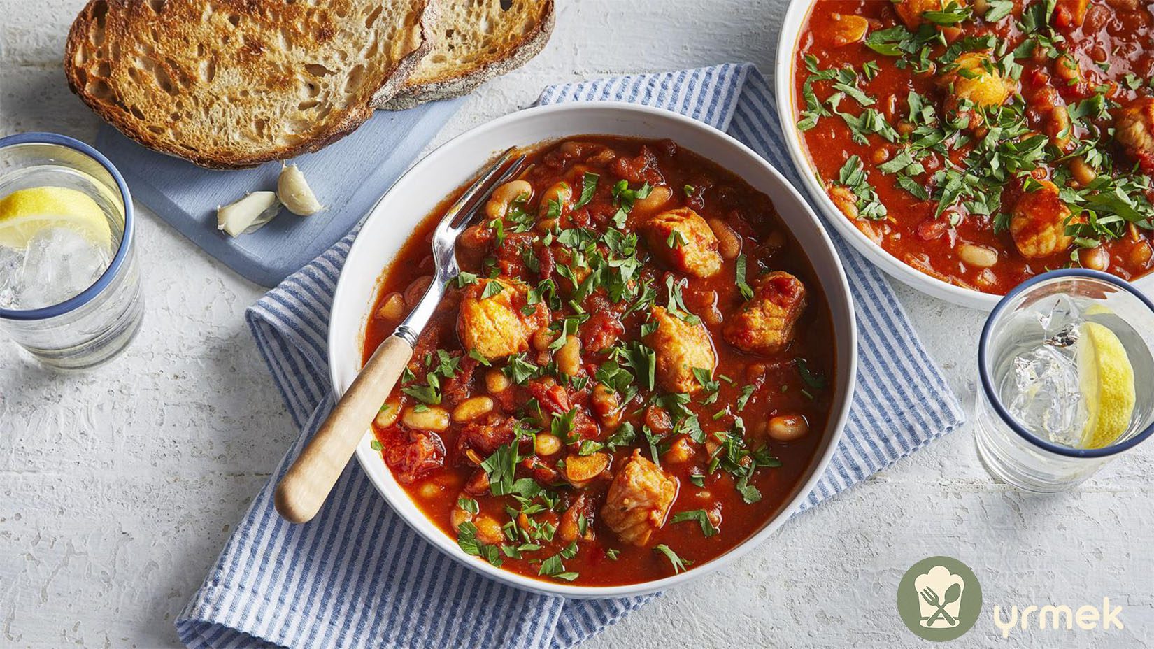 Deniz Tarağı, Domates ve Fasulye Yahnisi Tarifi